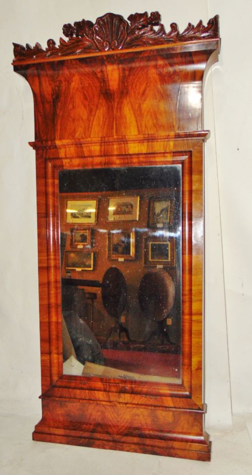 Large Biedermeier Olive Wood Pier Mirror Circa 1830