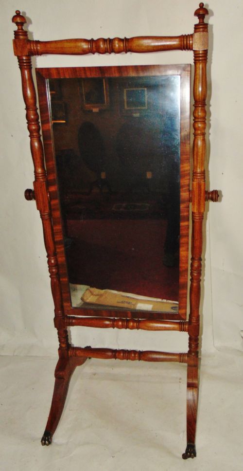Georgian Mahogany Cheval Mirror Circa 1825