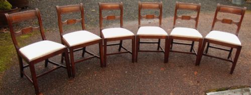 Set 6 Georgian Mahogany Dining Chairs Circa 1800