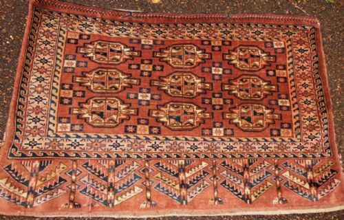 Antique Yumut Turkoman Chuval. Circa 1910