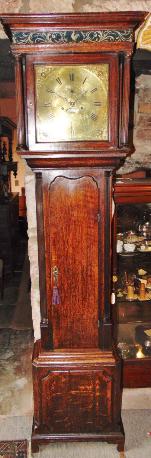 Georgian Oak Cheshire Longcase Clock Circa 1780