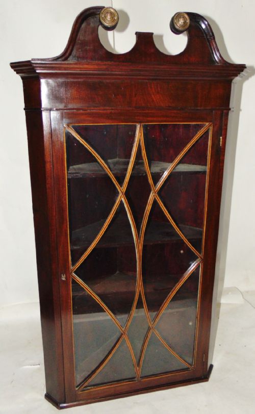 Scottish Sheraton Mahogany Hanging Corner Cabinet Circa 1795