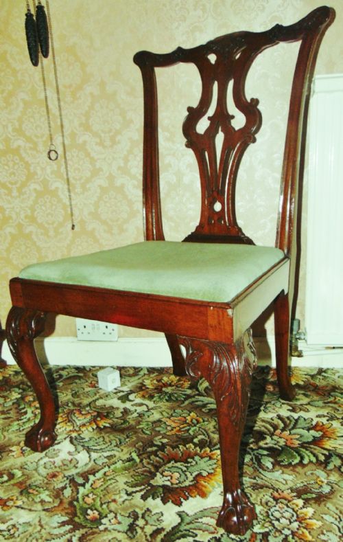 Carved Chippendale Mahogany Chair Circa 1765