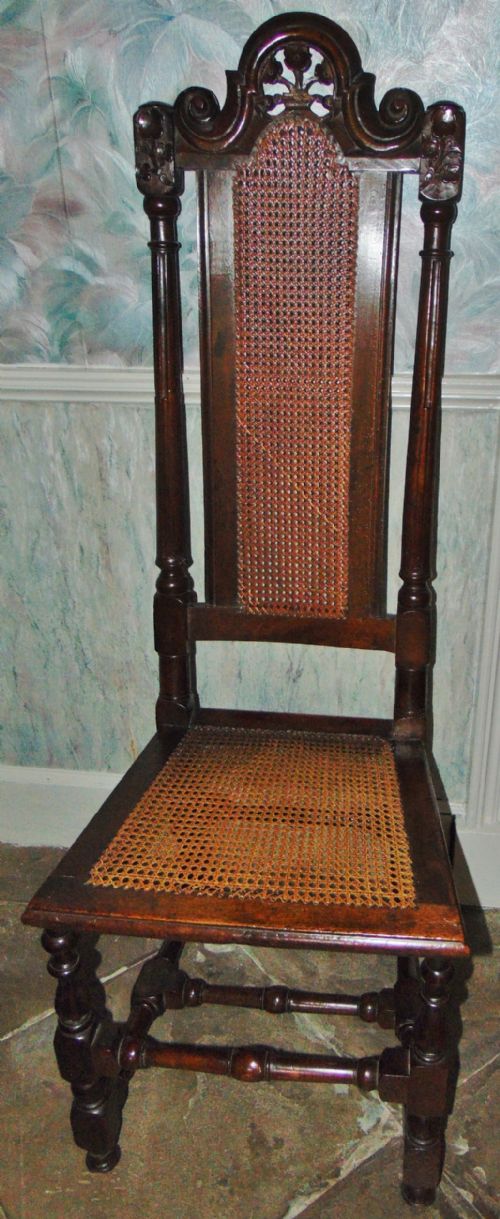 Stuart Walnut High Back Chair Circa 1675