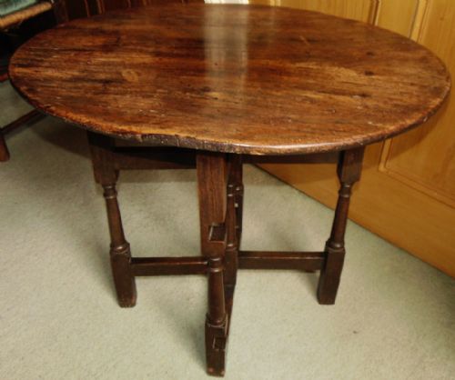 Early Oak Folding Coaching Table Circa 1710