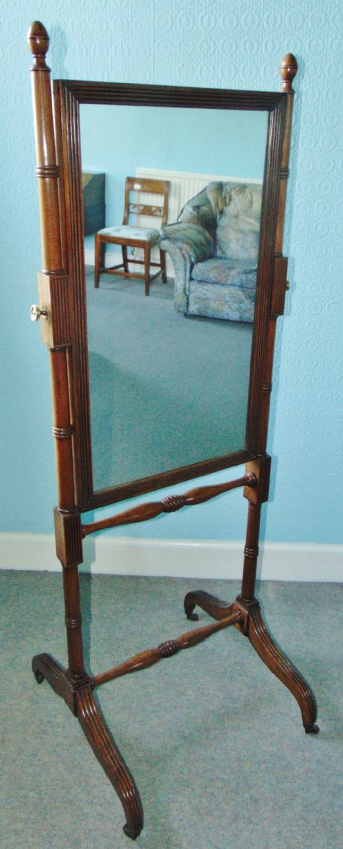 Georgian Mahogany Cheval Mirror Circa 1800