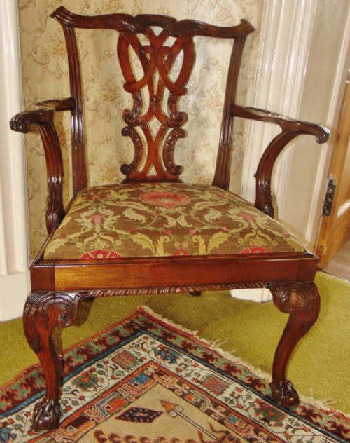 George III Chippendale Elbow Chair Circa 1765