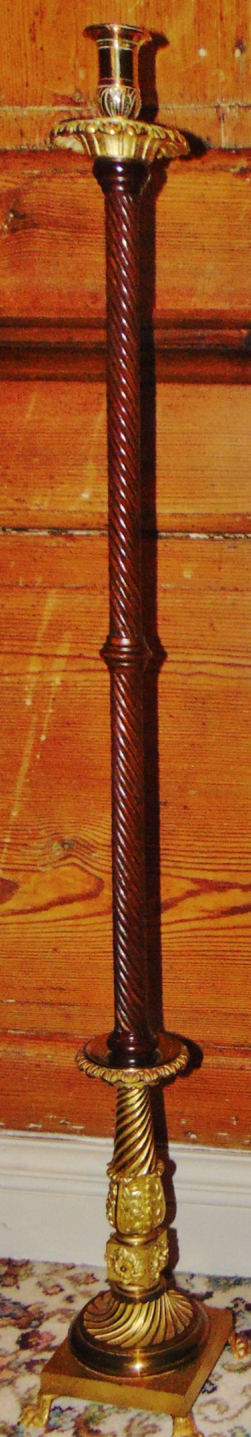 Scottish Georgian Mahogany Standing Candlestick Circa 1810