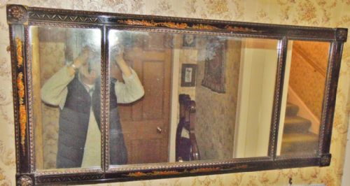 Edwardian Lacquered Overmantle Mirror Circa 1910