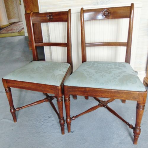 Pair Scottish Georgian Mahogany Chairs Circa 1815