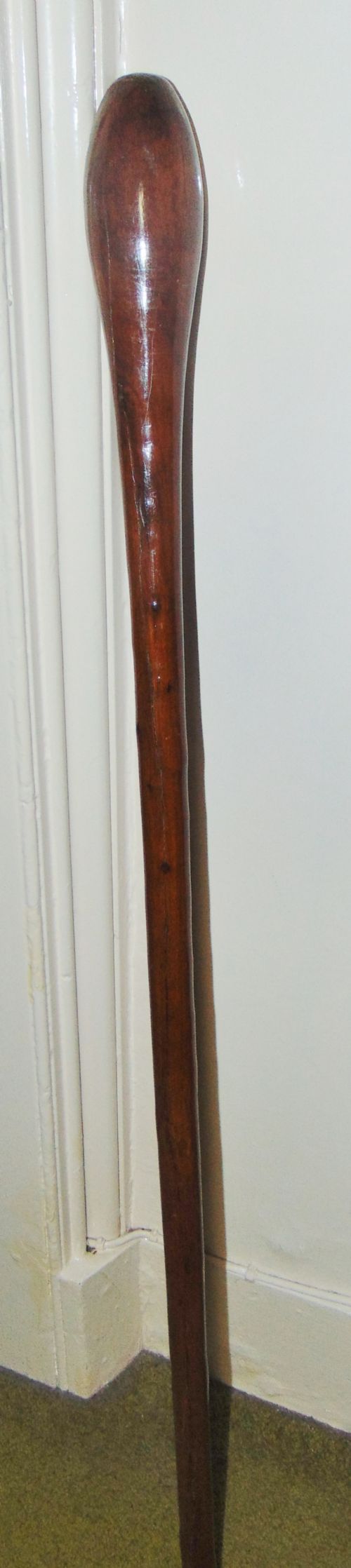 ANTIQUE HARDWOOD WALKING STICK CIRCA 1890 - ADDITIONAL PHOTO 4