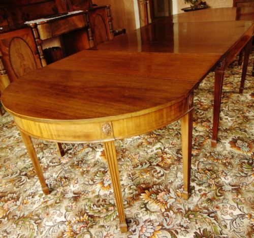 Hepplewhite Style Mahogany Long Dining Table Circa 1900