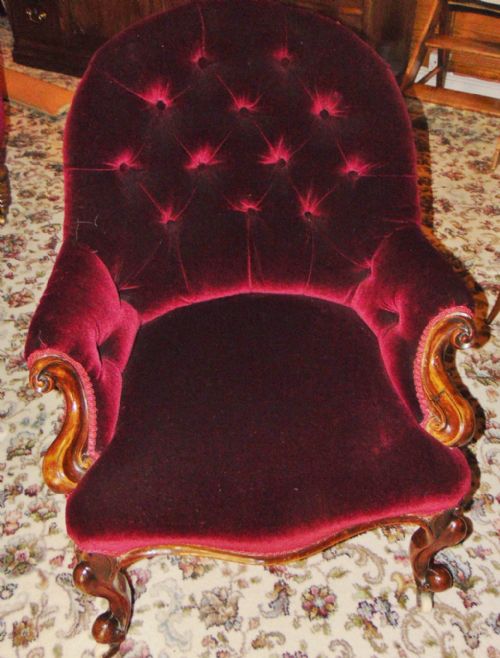 Victorian Walnut Ladies Chair Circa 1850