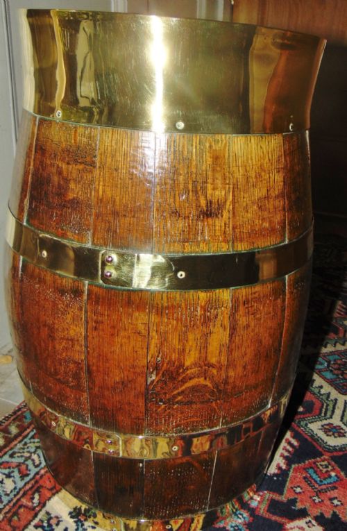 VICTORIAN OAK STICK BARREL CIRCA 1860 - ADDITIONAL PHOTO 2