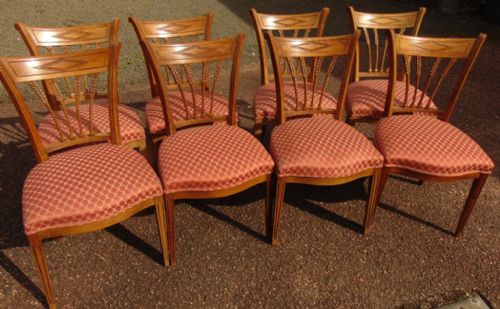 Set 8 Dutch Elm Dining Chairs