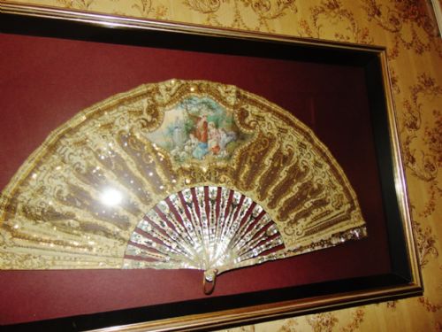 Edwardian Fan with M.o.p Sticks Circa 1900