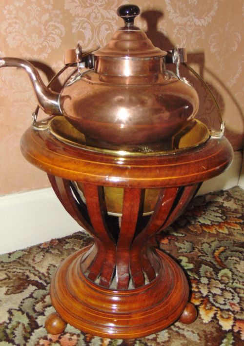 SMALL DUTCH TULIP SHAPED TEA BUCKET COMPLETE CIRCA 1820