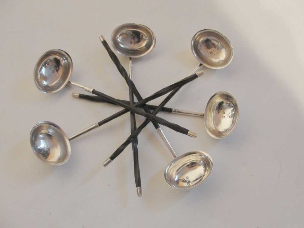 Set six georgian silver toddy ladles 1807