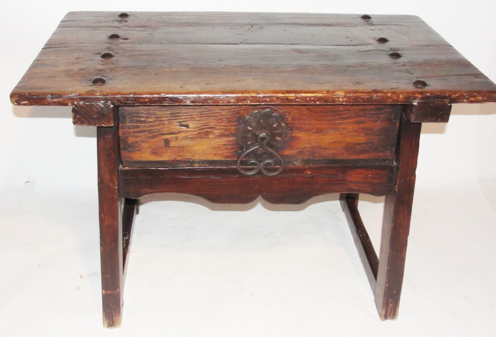 Spanish softwood low side table. Circa 1790