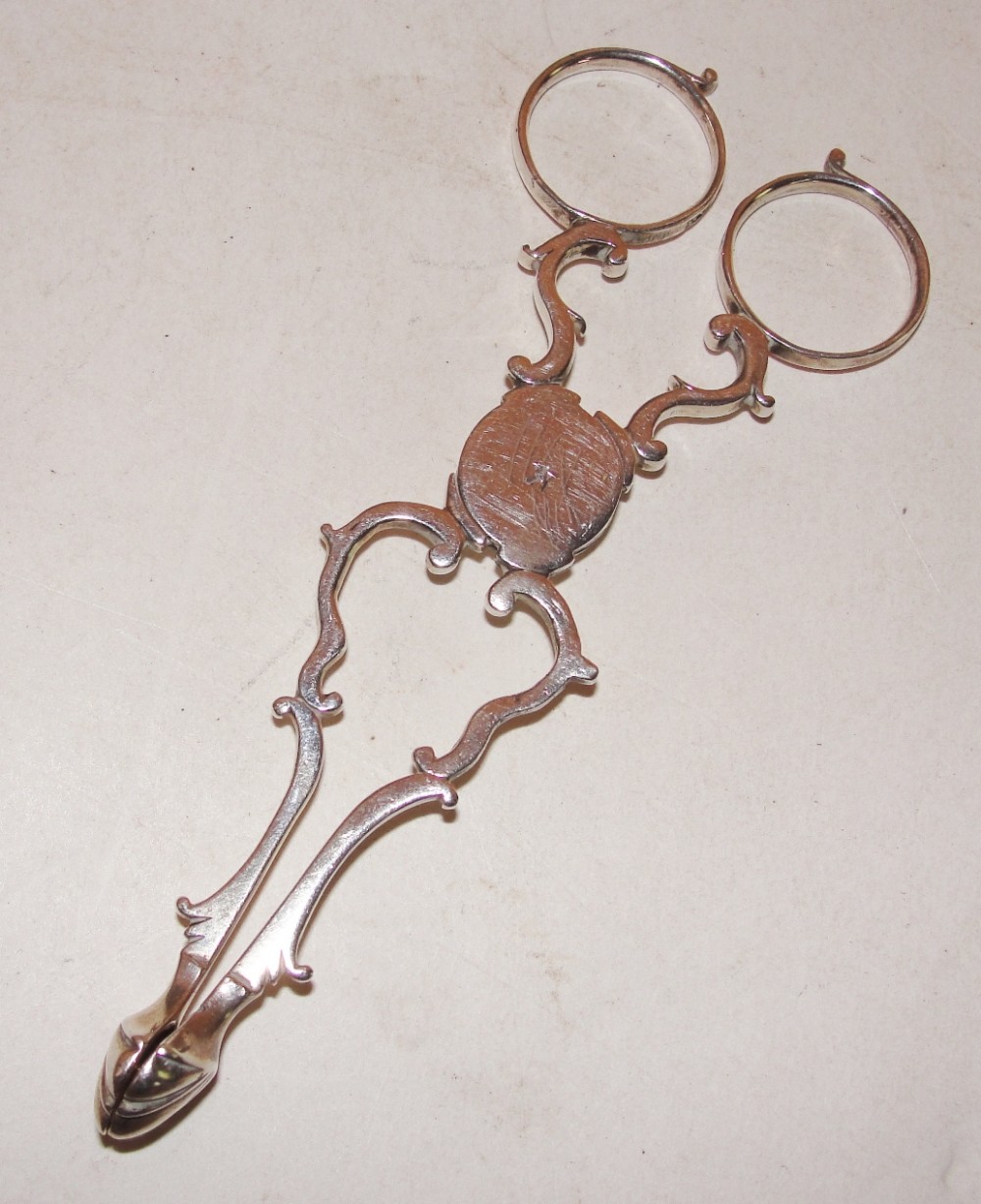 Georgian silver sugar nips. Circa 1760