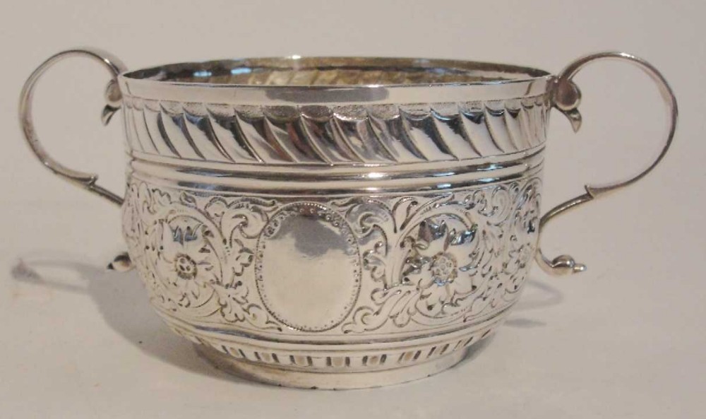 Victorian silver porringer. 1882