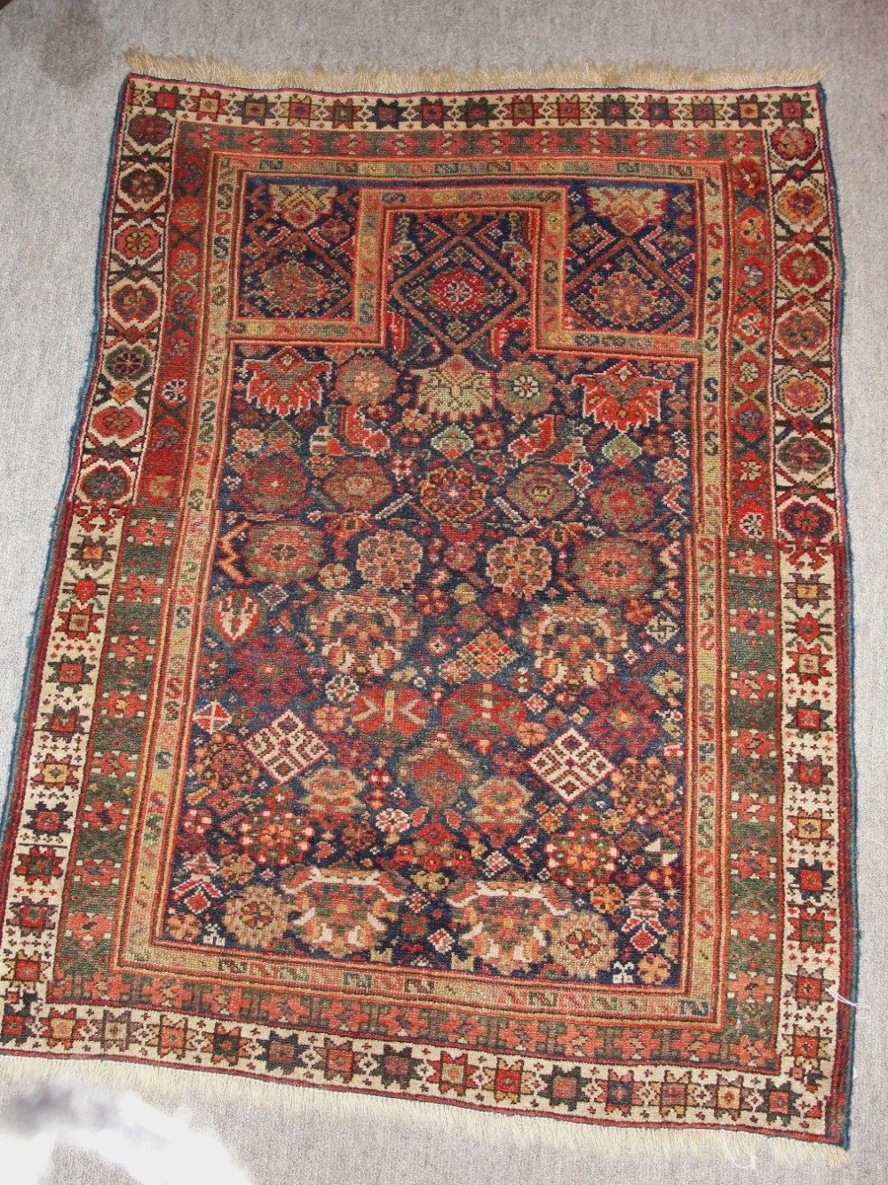 Antique Persian village Hamadan prayer rug. Circa 1900