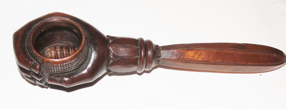 Georgian fruitwood 'fist' nutcrackers. Circa 1830