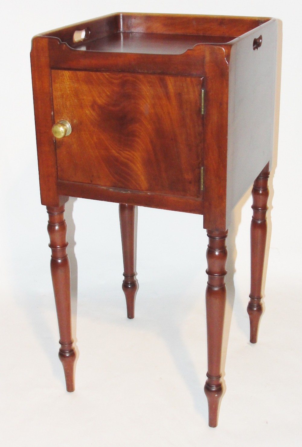 Georgian mahogany bedside cabinet. Circa 1825