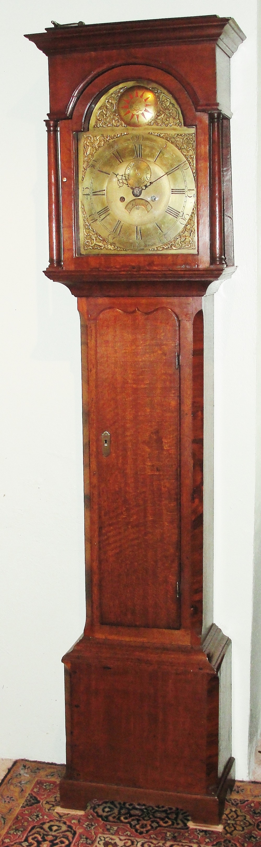 Georgian oak longcase clock. Circa 1790