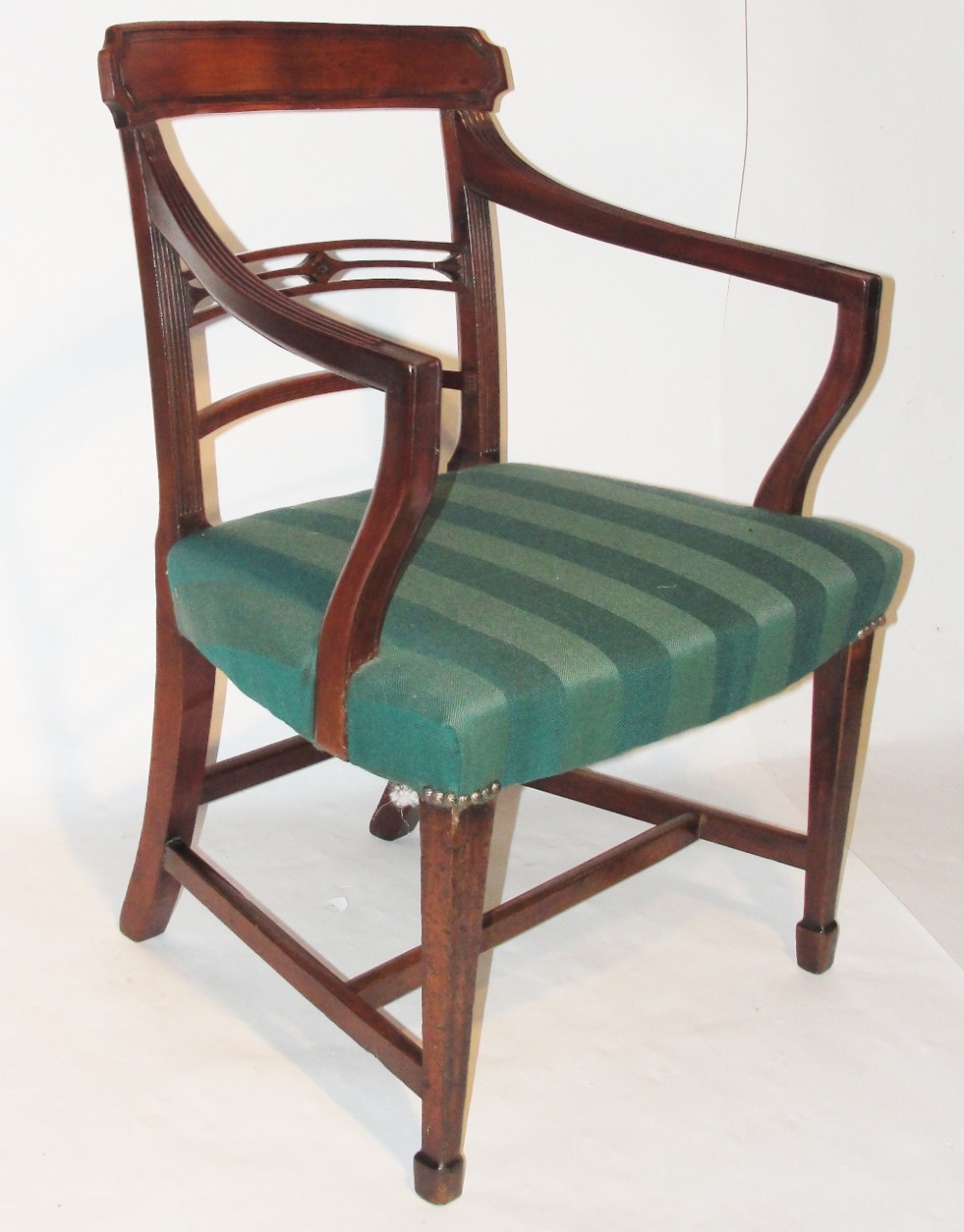 Georgian mahogany elbow chair. Circa 1795