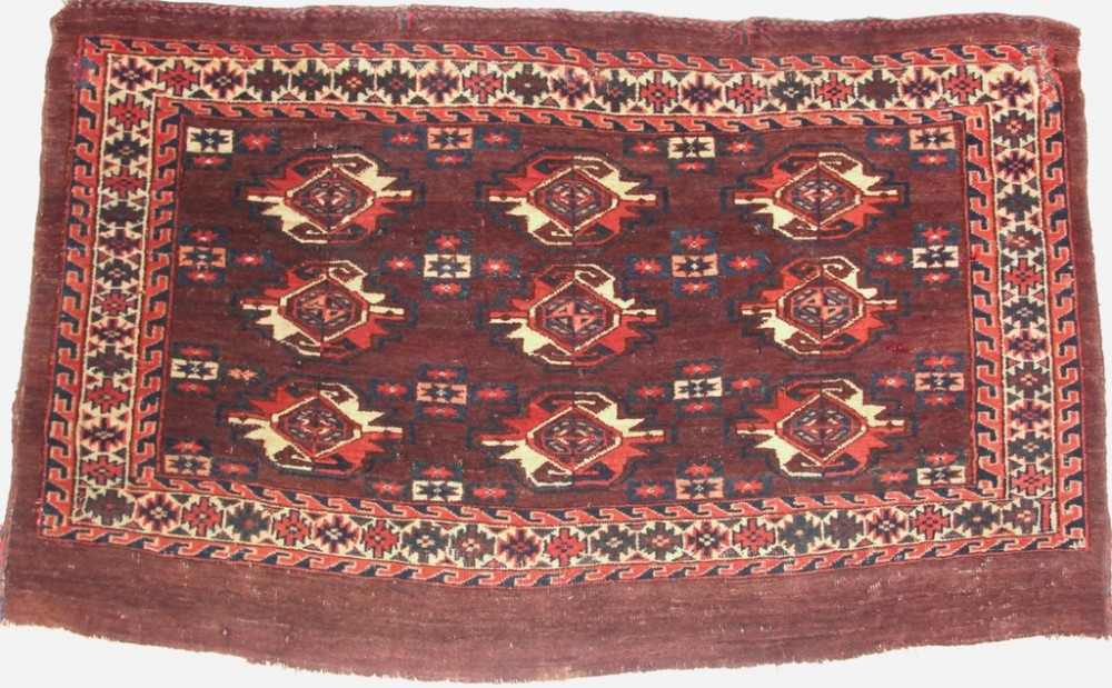 Yumut Turkoman duval small rug. Circa 1900