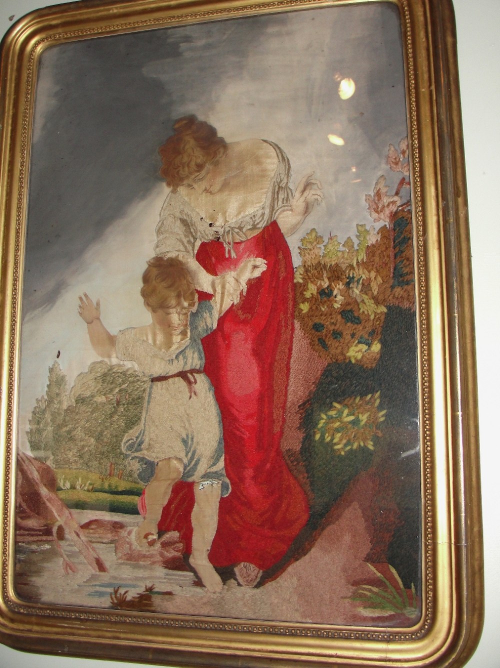 Georgian silk picture. Circa 1820
