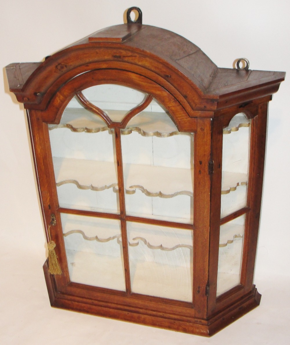 Georgian oak hanging cabinet. Circa 1780