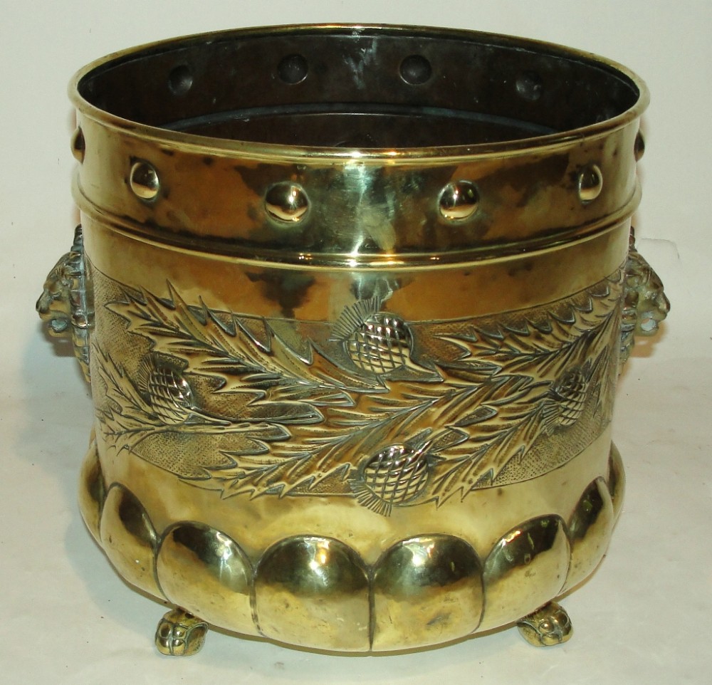 Large Victorian brass jardiniere. Circa 1870