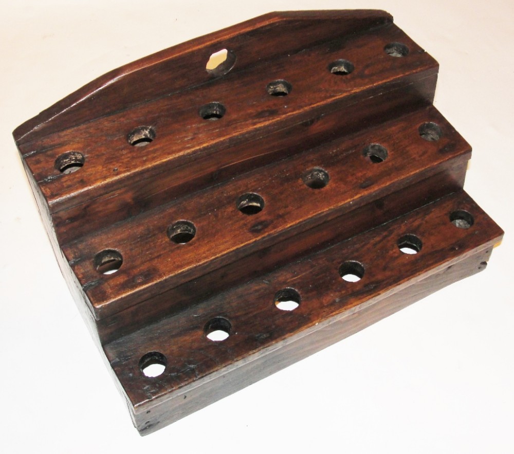 Georgian Welsh elm cawl spoon rack. Circa 1800