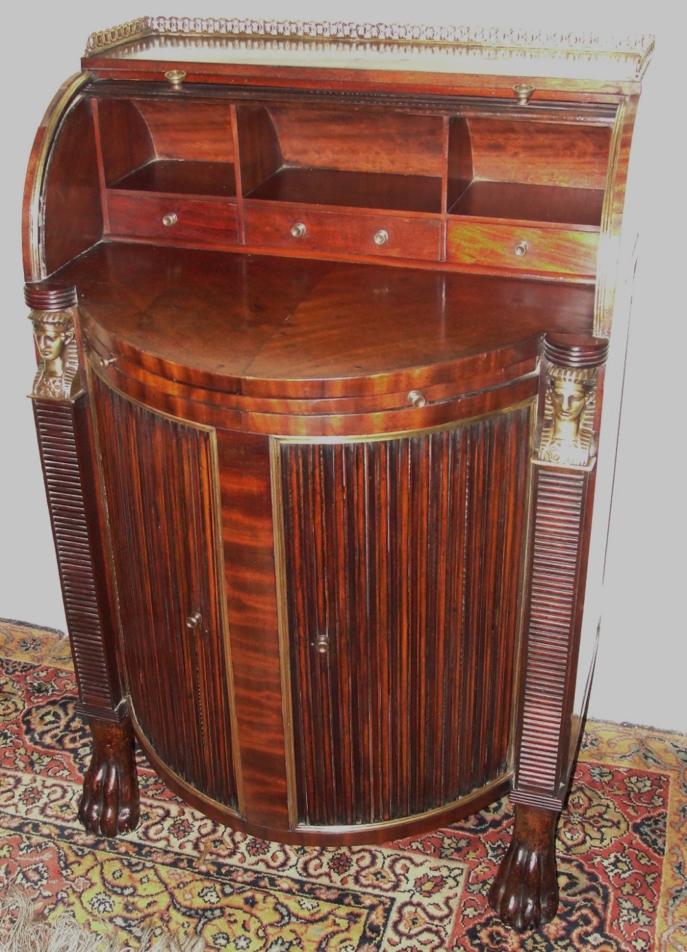 Regency mahogany writing cabinet. Circa 1815
