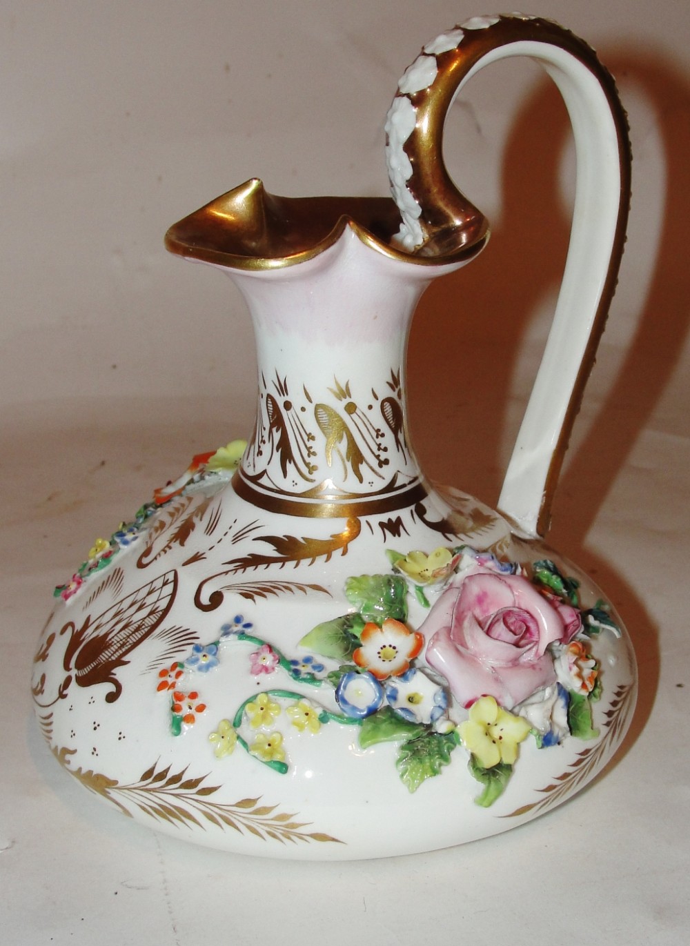 Bloom Derby encrusted jug. Circa 1825