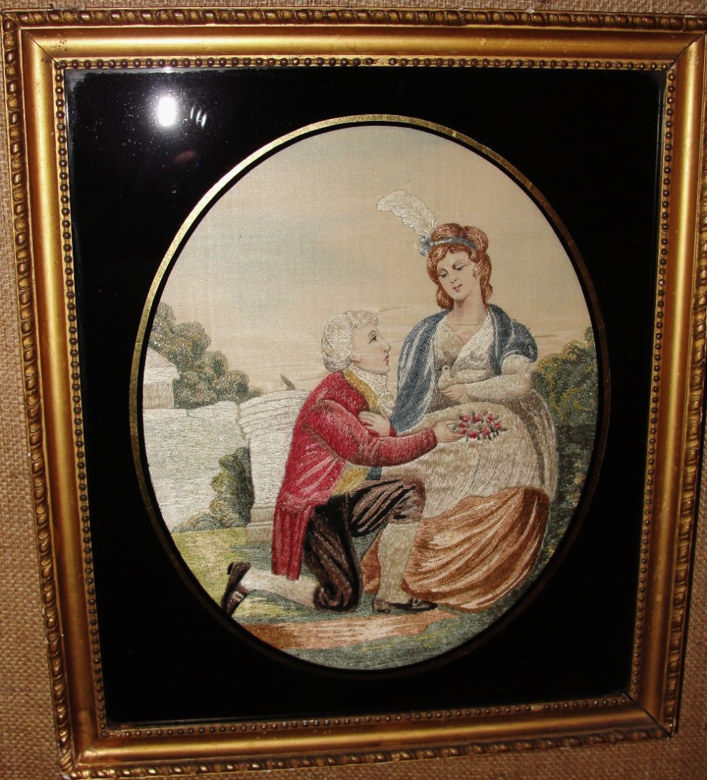 Georgian silkwork picture. Circa 1785