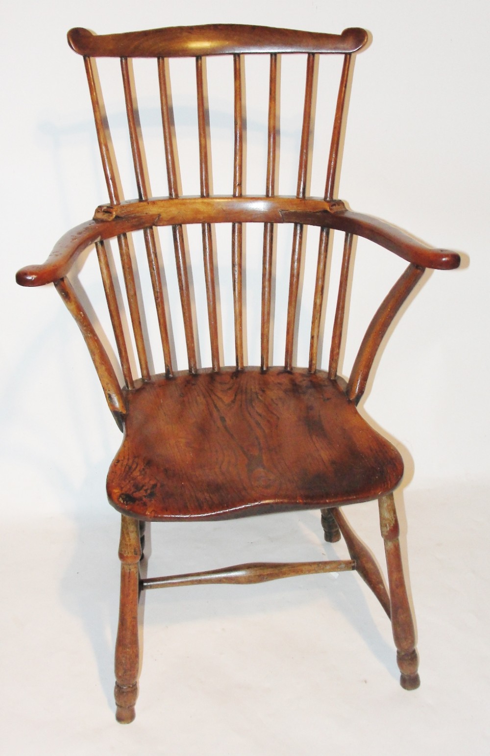Georgian fruitwood comb back windsor. Circa 1780