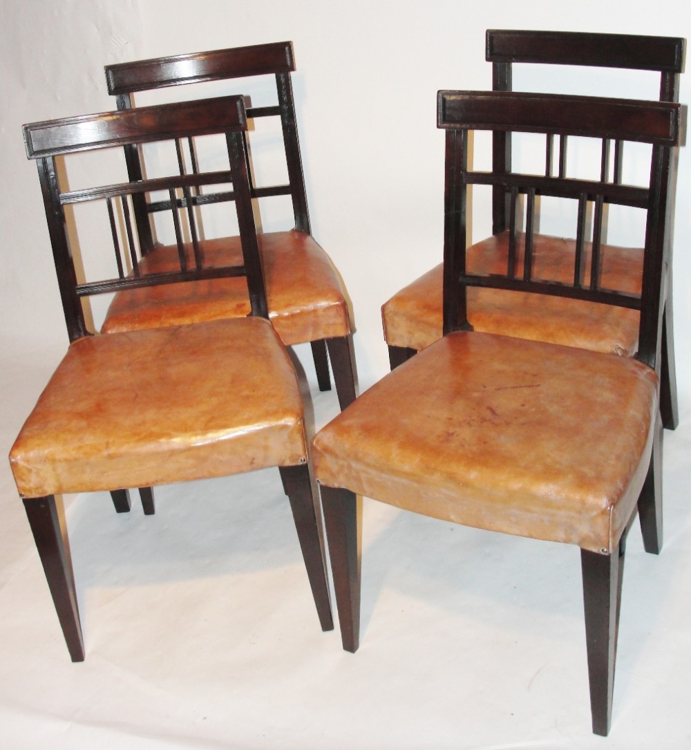 Set 4 Scottish Georgian laburnum chairs. Circa 1800