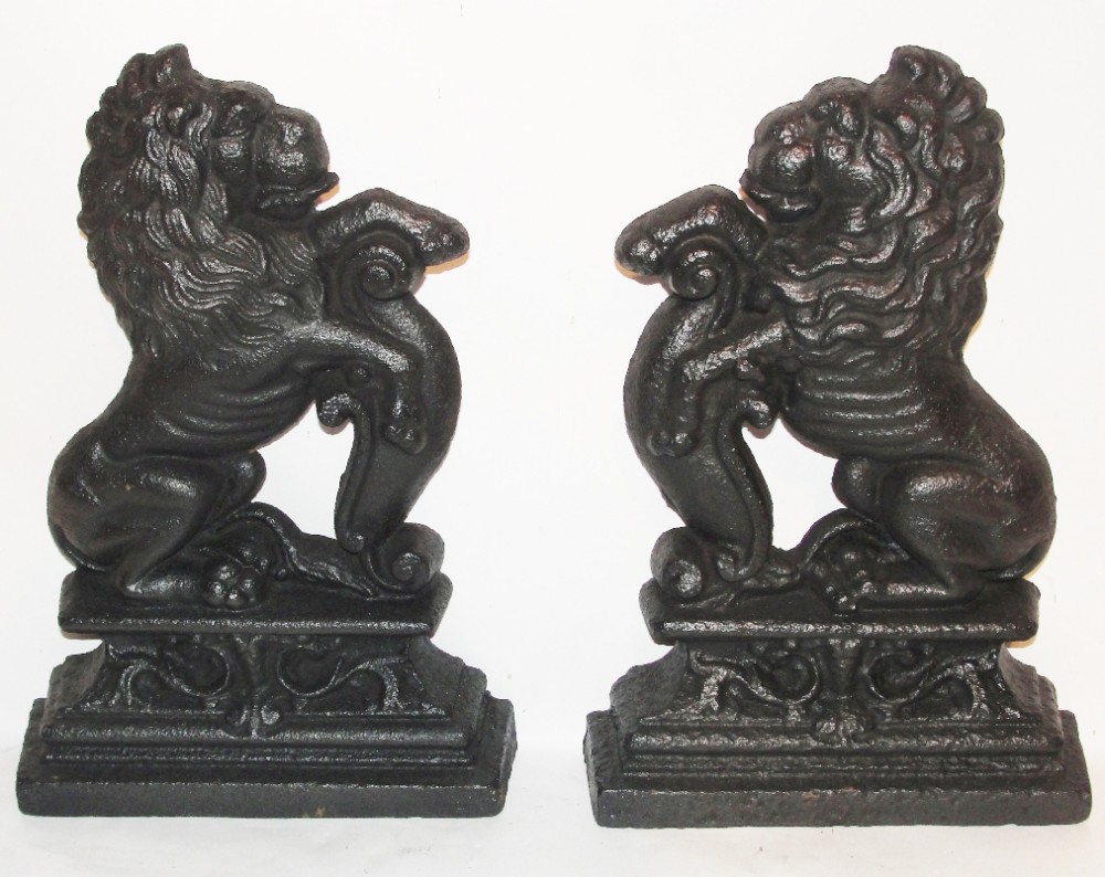 Pair Victorian cast iron door stops. Circa 1860