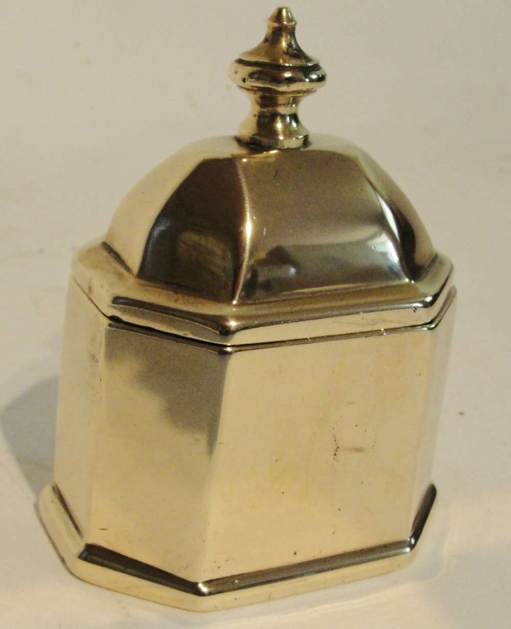 Georgian cast brass tobacco box. Circa 1760