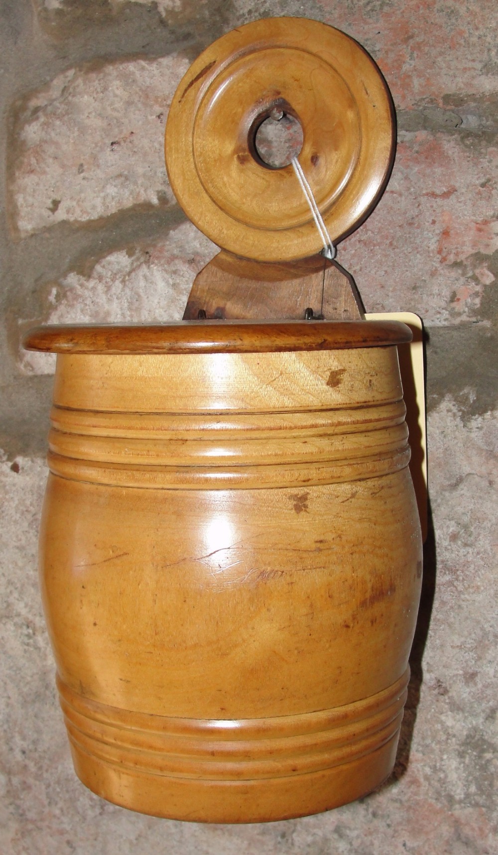 Victorian Scottish barrel shaped salt box. Circa 1860