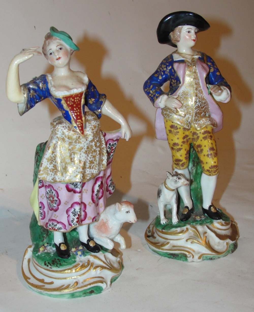 Pair Derby figures Shepherd and Shepherdess. Circa 1810