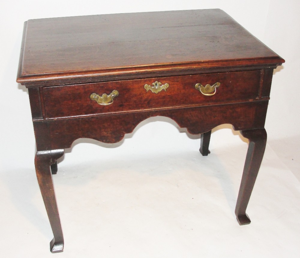 George I oak cabriole leg side table. Circa 1720
