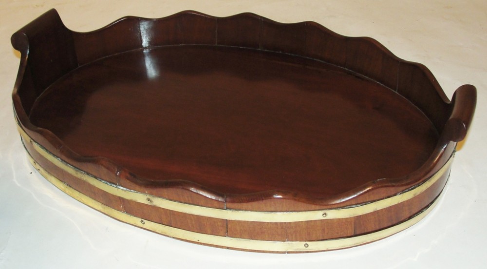 Georgian mahogany oval tray. Circa 1780