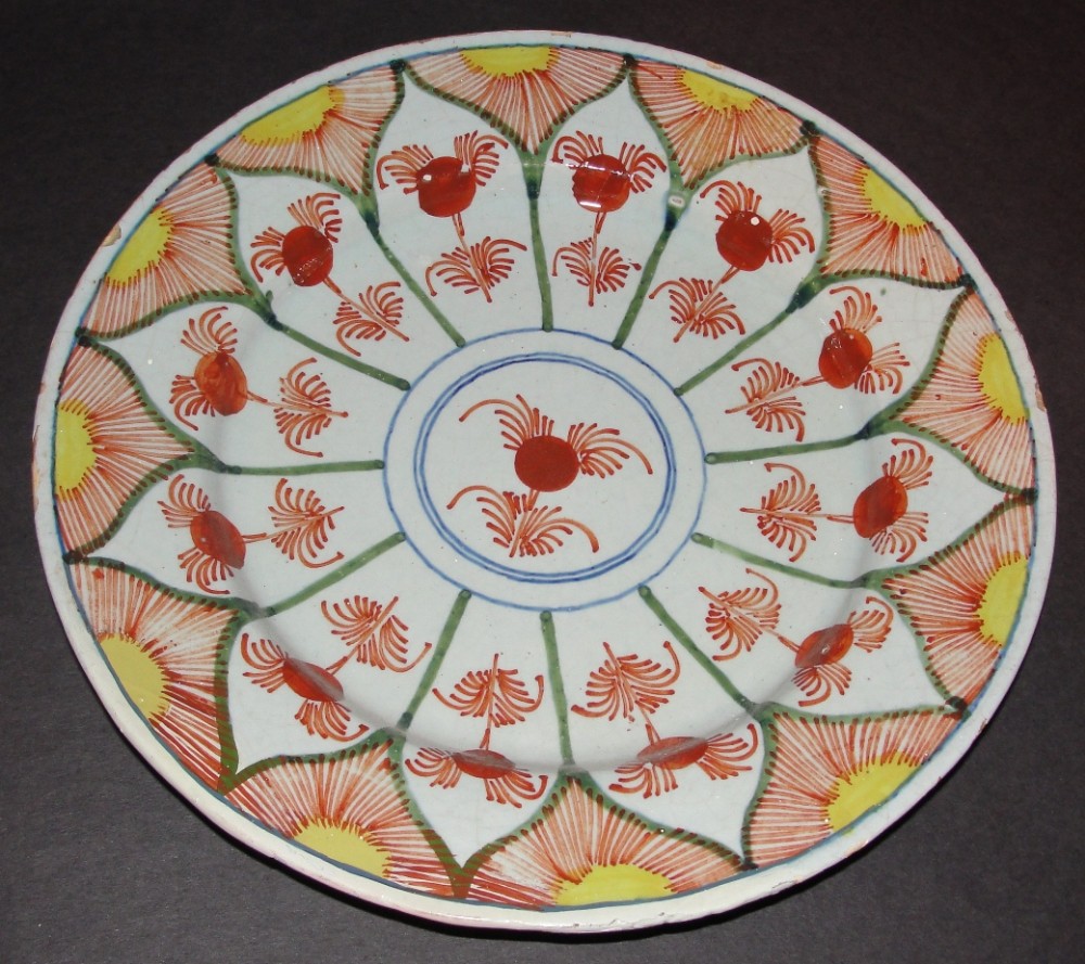 Lambeth delft plate. Circa 1770