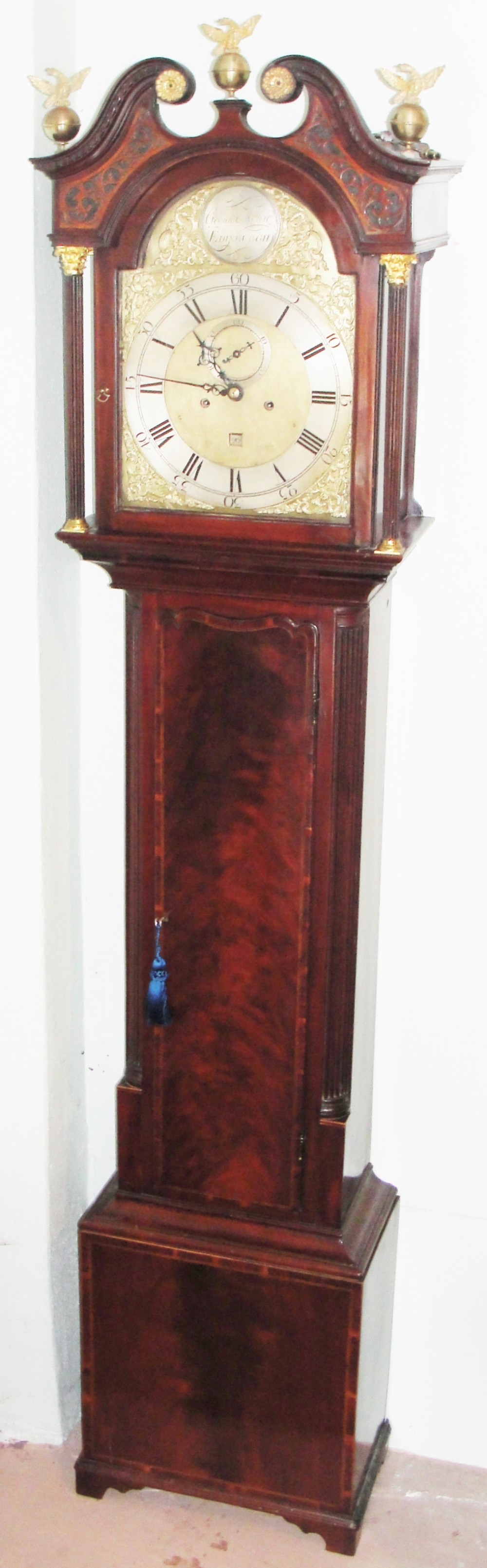 Scottish Georgian mahogany longcase clock. Circa 1785