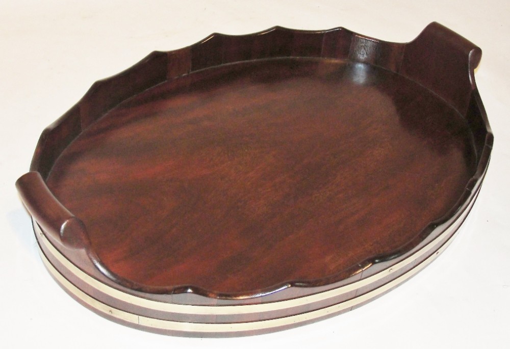 Georgian mahogany oval tray. Circa 1820
