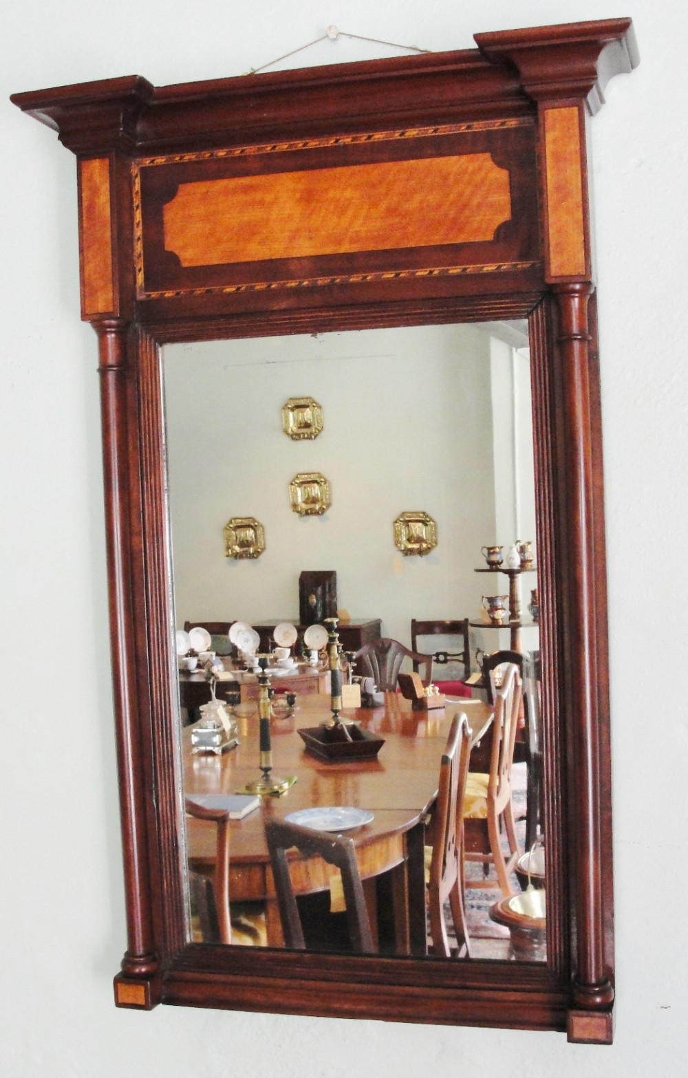 Georgian mahogany pier mirror. Circa 1800